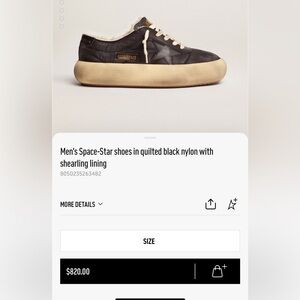 Unisex Golden Goose space star sneakers with warm inside size 40.